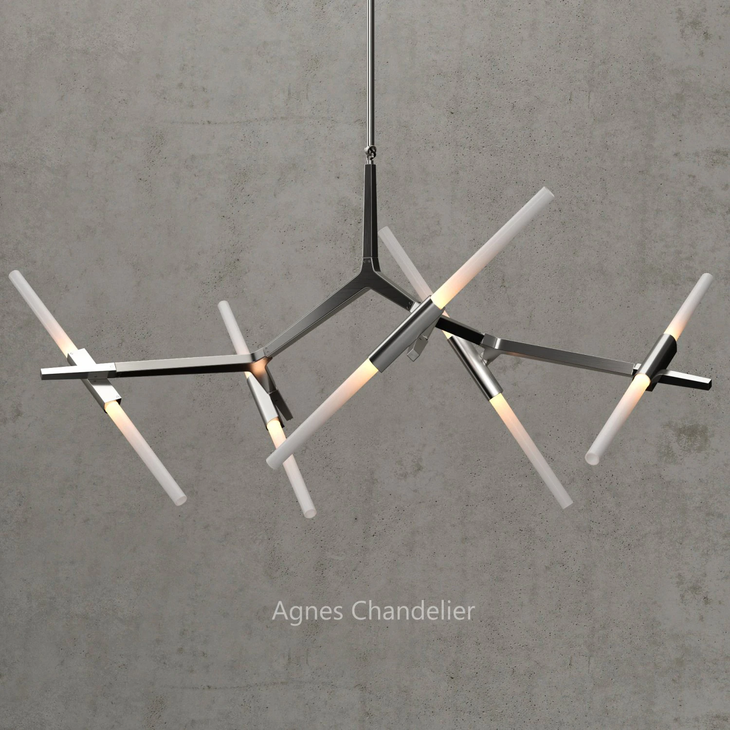 agnes chandelier 10 lights silver 3D Model .c4d .max .obj .3ds .fbx .stl .blend 