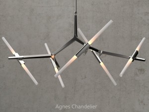 agnes chandelier 10 lights silver 3D Model
