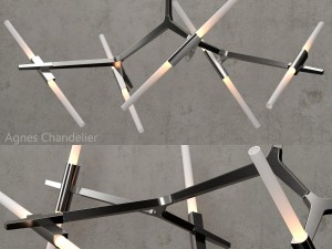 agnes chandelier 10 lights silver 3D Model