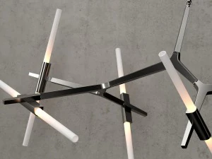 agnes chandelier 10 lights silver 3D Model