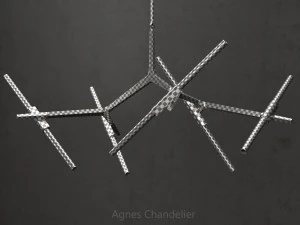 agnes chandelier 10 lights silver 3D Model