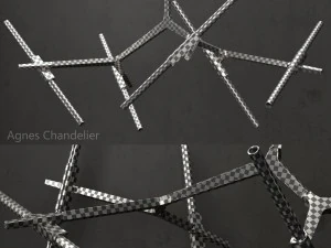 agnes chandelier 10 lights silver 3D Model