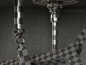 agnes chandelier 10 lights silver 3D Model