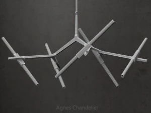 agnes chandelier 10 lights silver 3D Model