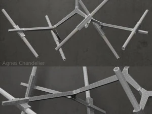 agnes chandelier 10 lights silver 3D Model