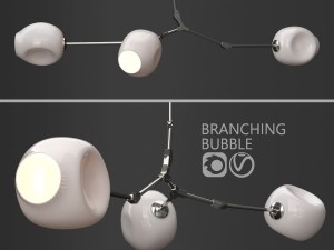 branching bubble 3 lamps 2 by lindsey adelman milk silver 3D Model