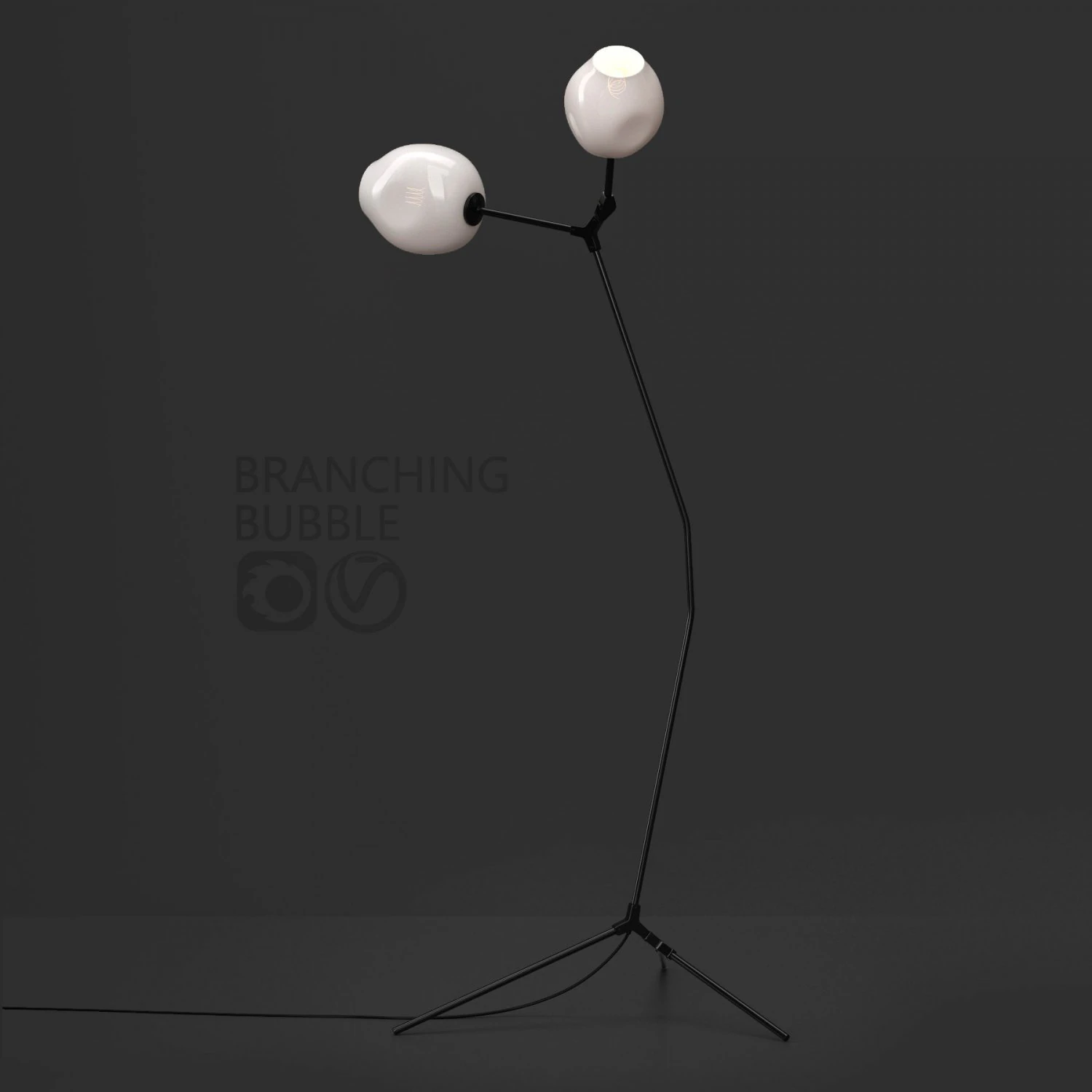 branching floor lamp by lindsey adelman milk black 3D Model .c4d .max .obj .3ds .fbx .stl .blend