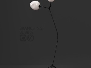 branching floor lamp by lindsey adelman milk black 3D Model