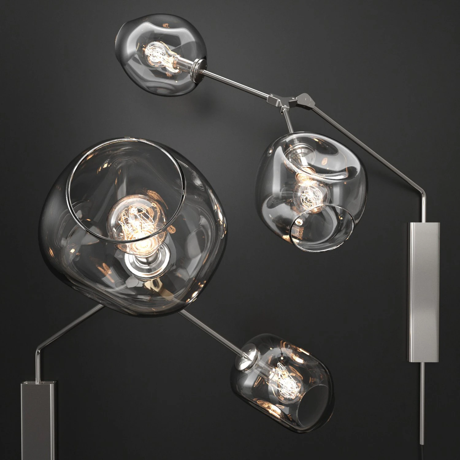 wall light branching bubble by lindsey adelman clear silver 3D Model .c4d .max .obj .3ds .fbx .stl .blend 