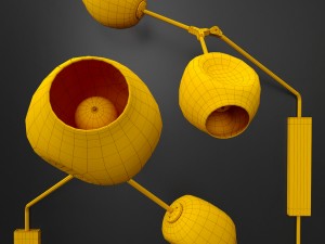 wall light branching bubble by lindsey adelman clear silver 3D Model