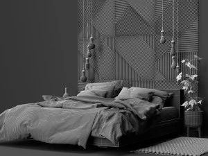 hm bedroom set 3D Model