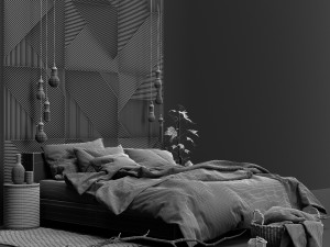 hm bedroom set Modèle 3D