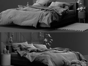 hm bedroom set Modèle 3D