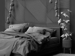 hm bedroom set Modèle 3D