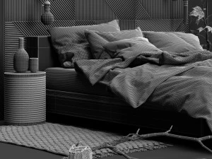 hm bedroom set 3D Model