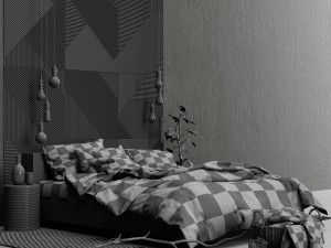 hm bedroom set Modèle 3D