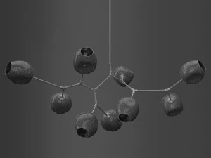 branching bubble 9 lamps 1 by lindsey adelman dark gold 3D Model