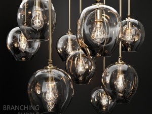 branching bubble 1 lamp dark gold 3D Model