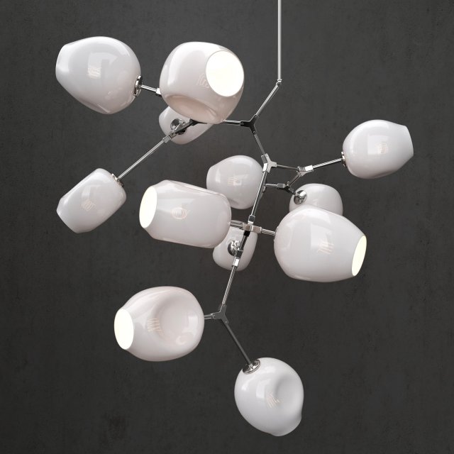 branching bubble 12 lamps by lindsey adelman milk silver 3D Модель .c4d .max .obj .3ds .fbx .stl .blend 