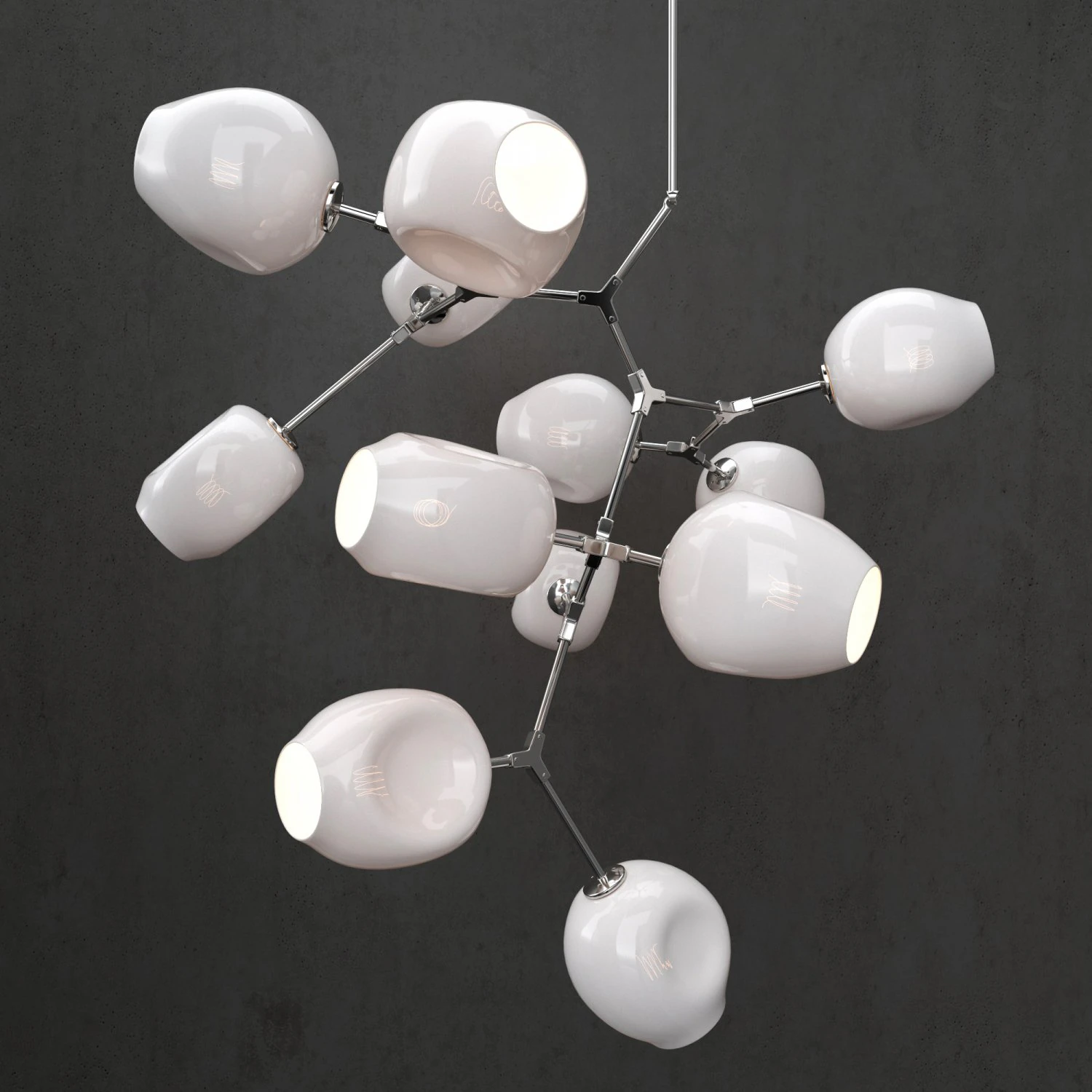 branching bubble 12 lamps by lindsey adelman milk silver 3D Model .c4d .max .obj .3ds .fbx .stl .blend 