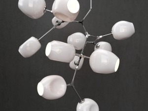branching bubble 12 lamps by lindsey adelman milk silver Model 3D