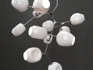 Lindsey Adelman 的分支气泡 12 盏灯 牛奶银 3D 模型
