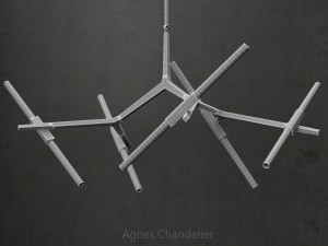 agnes chandelier 10 lights gold 3D मॉडल