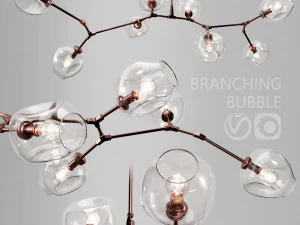 розгалуження міхур 8 ламп прозора мідь 3D Модель