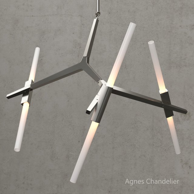 agnes chandelier 6 lights silver Model 3D .c4d .max .obj .3ds .fbx .stl .blend 
