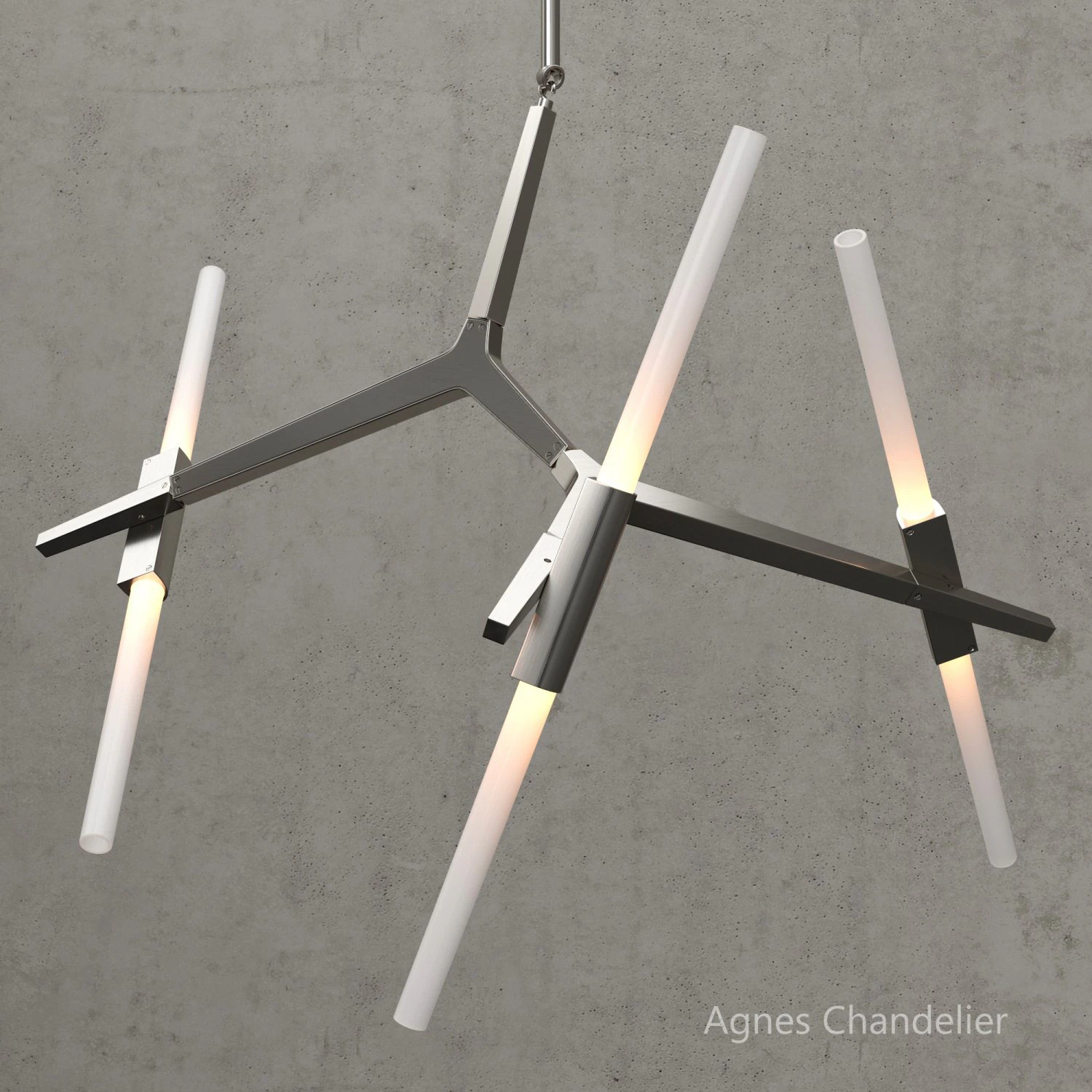 agnes chandelier 6 lights silver 3D Model .c4d .max .obj .3ds .fbx .stl .blend