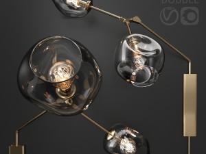 wall light branching bubble dark gold 3D मॉडल