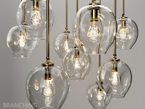 branching bubble 1 lamp clear gold 3D मॉडल