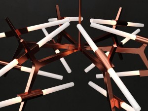 agnes chandelier 24 lights copper 3D 모델