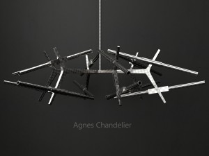 agnes chandelier 24 lights copper 3D 모델