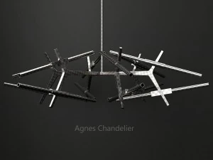 agnes chandelier 24 lights copper 3D Model