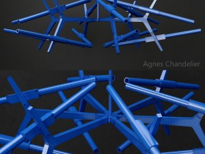 agnes chandelier 24 lights copper 3D 모델