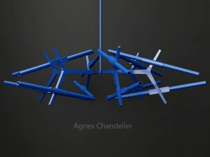 agnes chandelier 24 lights copper 3D Model