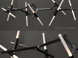 agnes chandelier 14 lights black 3D Model