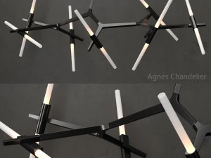 Agnes Kronleuchter 14 Lichter schwarz 3D Modell