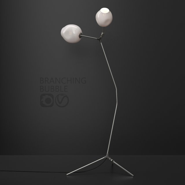branching floor lamp milk silver Model 3D .c4d .max .obj .3ds .fbx .stl .blend 