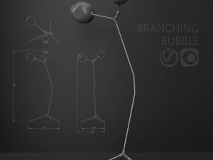branching floor lamp milk silver 3D Model