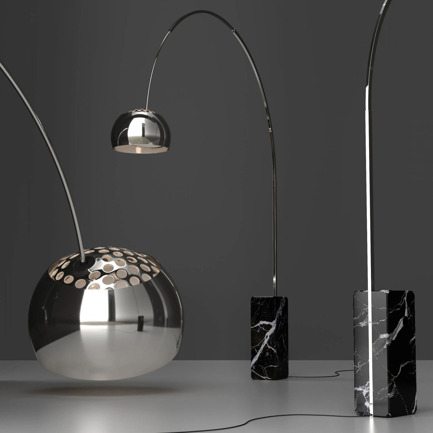 floor lamp flos arco black 3D Model .c4d .max .obj .3ds .fbx .stl .blend 