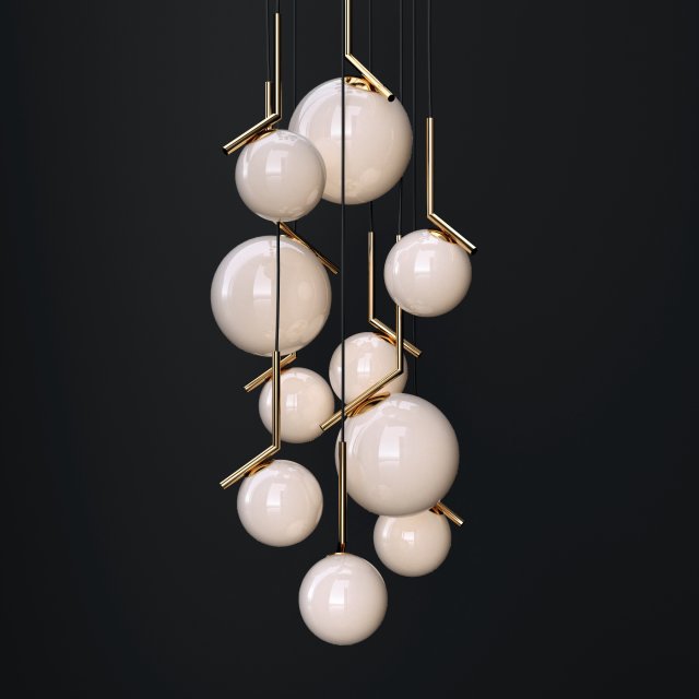 chandelier flos ic gold 3D मॉडल .c4d .max .obj .3ds .fbx .stl .blend 