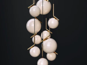 lustre flos ic ouro Modelo 3D