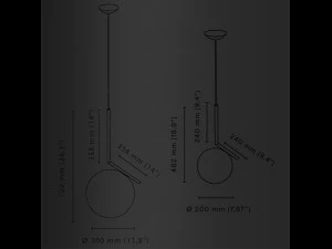 chandelier flos ic gold 3D Model