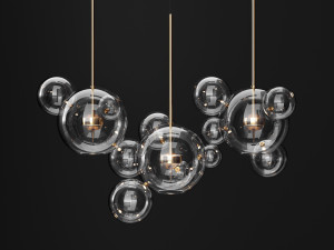 chandelier giopato coombes bolle 14 bubbles clear-gold 3D मॉडल