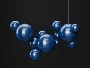 chandelier giopato coombes bolle 14 bubbles clear-gold 3D Model
