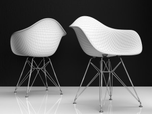 eames dar plastic side chair 3D मॉडल