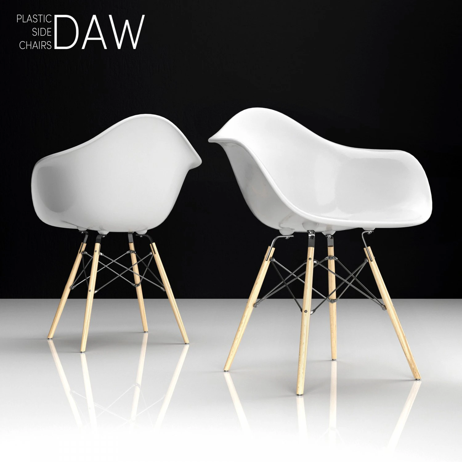 eames daw plastic side chair 3D Model .c4d .max .obj .3ds .fbx .stl .blend 