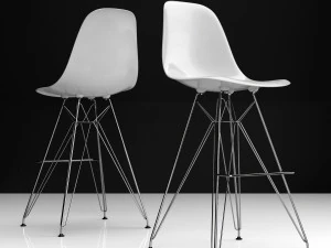 Sedie Bar Eames Dsr In Plastica Modello 3D